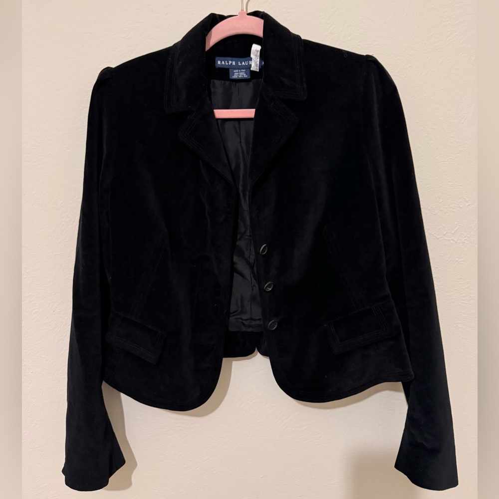 Ralph Lauren Women's Black Velvet Blazer - Picture 2 of 6